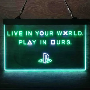 PlayStation Live In Your World Play In Ours Neon-Like LED Sign