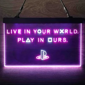 PlayStation Live In Your World Play In Ours Neon-Like LED Sign
