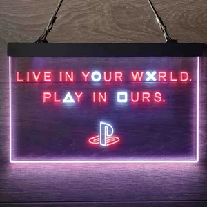 PlayStation Live In Your World Play In Ours Neon-Like LED Sign