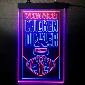 PUBG Battlegrounds Winner Winner Chicken Dinner Neon-Like LED Sign