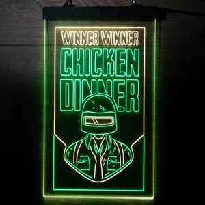 PUBG Battlegrounds Winner Winner Chicken Dinner Neon-Like LED Sign