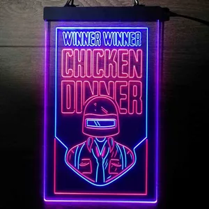 PUBG Battlegrounds Winner Winner Chicken Dinner Neon-Like LED Sign