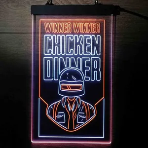 PUBG Battlegrounds Winner Winner Chicken Dinner Neon-Like LED Sign