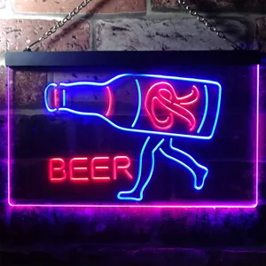 Rainier Beer Walking bottle Neon-Like LED Sign