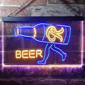 Rainier Beer Walking bottle Neon-Like LED Sign