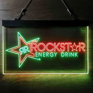 Rockstar Energy Drink RR Logo 2 Neon-Like LED Sign
