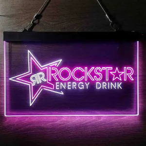 Rockstar Energy Drink RR Logo 2 Neon-Like LED Sign