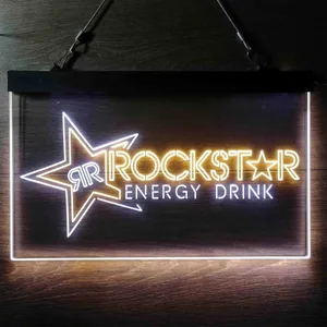 Rockstar Energy Drink RR Logo 2 Neon-Like LED Sign