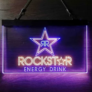 Rockstar Energy Drink RR Logo Neon-Like LED Sign