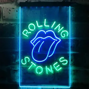 Rolling Stones Tongue Lips Neon-Like LED Sign