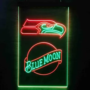 Seattle Seahawks Blue Moon Neon-Like LED Sign