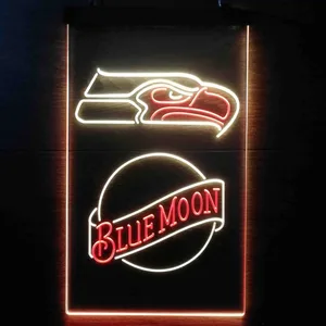 Seattle Seahawks Blue Moon Neon-Like LED Sign