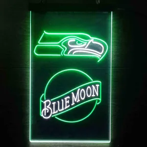 Seattle Seahawks Blue Moon Neon-Like LED Sign