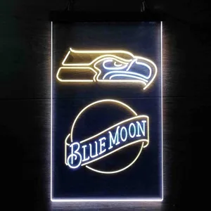 Seattle Seahawks Blue Moon Neon-Like LED Sign