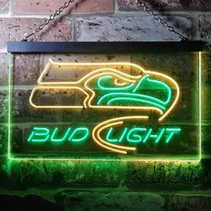 Seattle Seahawks Bud Light 2 Neon-Like LED Sign