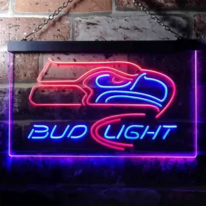 Seattle Seahawks Bud Light 2 Neon-Like LED Sign