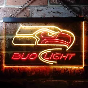 Seattle Seahawks Bud Light 2 Neon-Like LED Sign