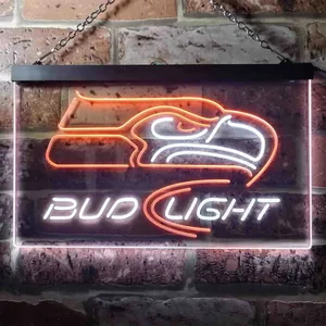 Seattle Seahawks Bud Light 2 Neon-Like LED Sign