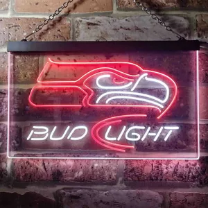 Seattle Seahawks Bud Light 2 Neon-Like LED Sign