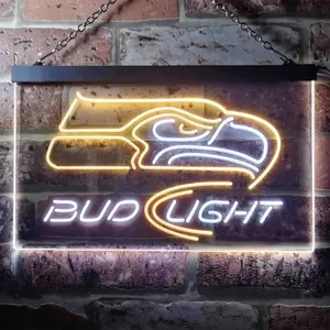 Seattle Seahawks Bud Light 2 Neon-Like LED Sign