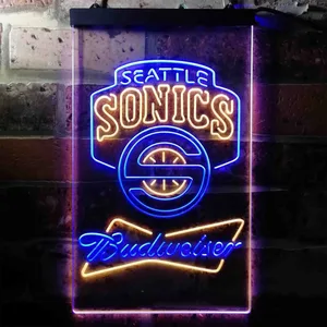 Seattle Supersonics Budweiser Neon-Like LED Sign