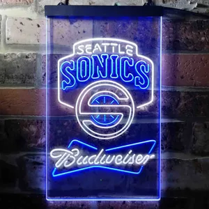 Seattle Supersonics Budweiser Neon-Like LED Sign