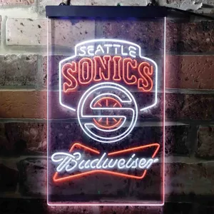Seattle Supersonics Budweiser Neon-Like LED Sign