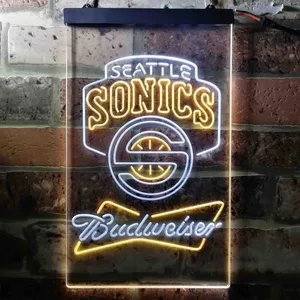 Seattle Supersonics Budweiser Neon-Like LED Sign