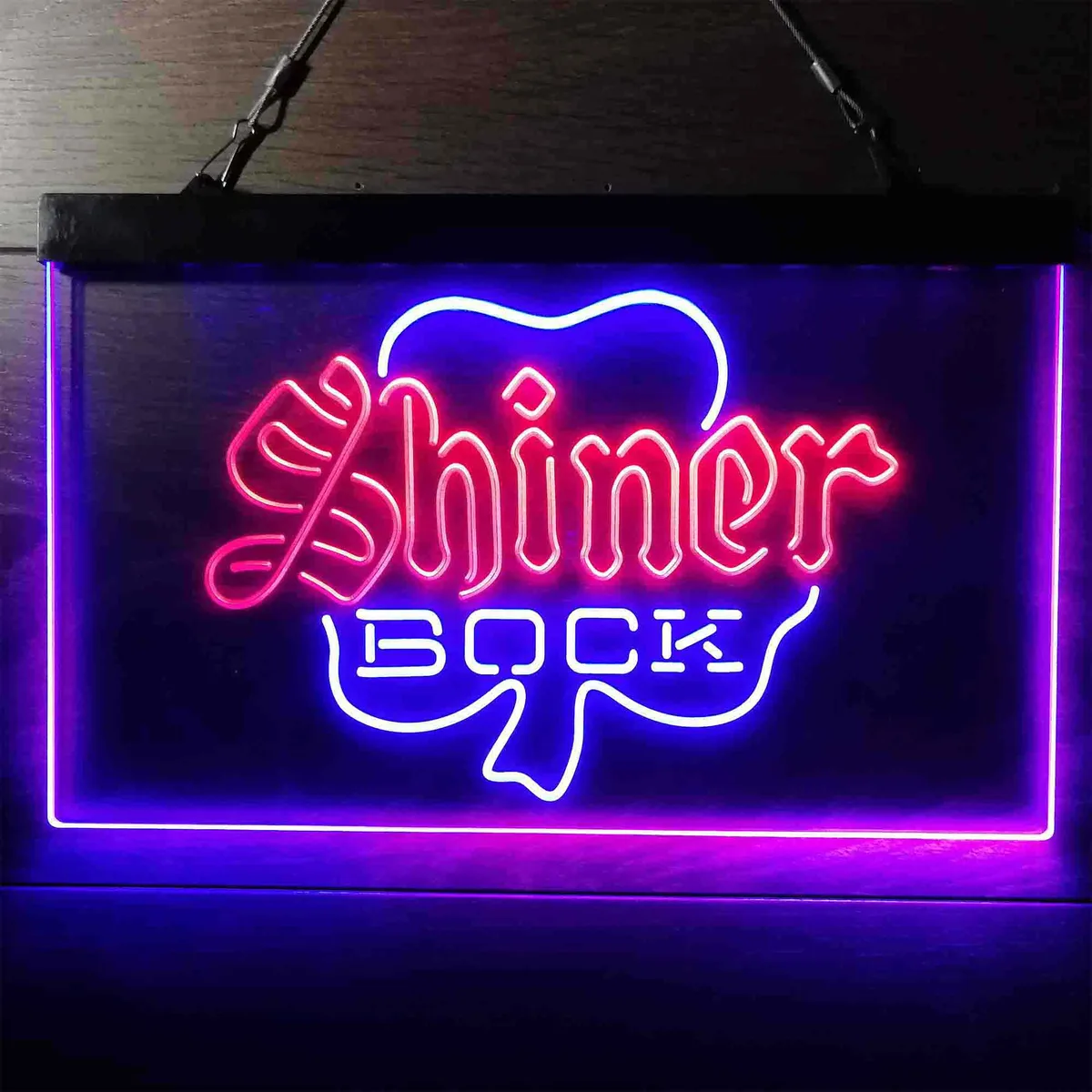 Shiner Bock Clover Shamrock Neon-Like LED Sign