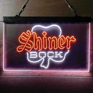 Shiner Bock Clover Shamrock Neon-Like LED Sign