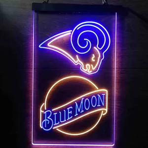 St. Louis Rams Blue Moon Neon-Like LED Sign - Legacy Edition