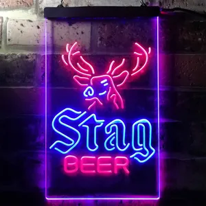Stag Beer Deer Neon-Like LED Sign