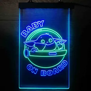 Star Wars Baby Yoda Mandalorian Neon-Like LED Sign