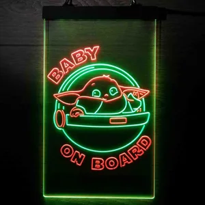 Star Wars Baby Yoda Mandalorian Neon-Like LED Sign
