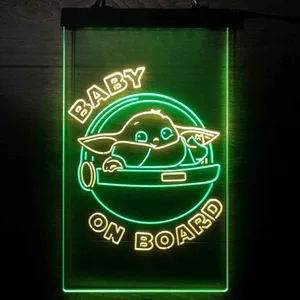 Star Wars Baby Yoda Mandalorian Neon-Like LED Sign