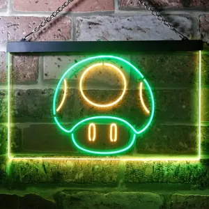 Super Mario Bros. Mushroom Neon-Like LED Sign
