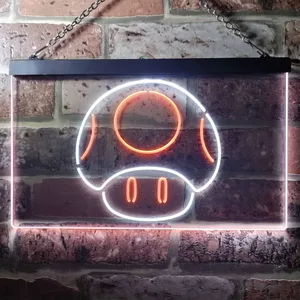 Super Mario Bros. Mushroom Neon-Like LED Sign