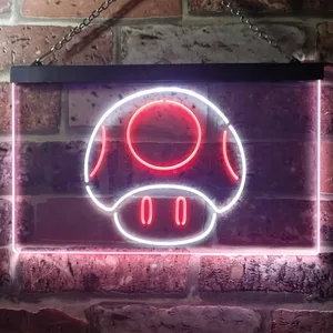 Super Mario Bros. Mushroom Neon-Like LED Sign