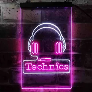 Technics Headphone Logo Neon-Like LED Sign