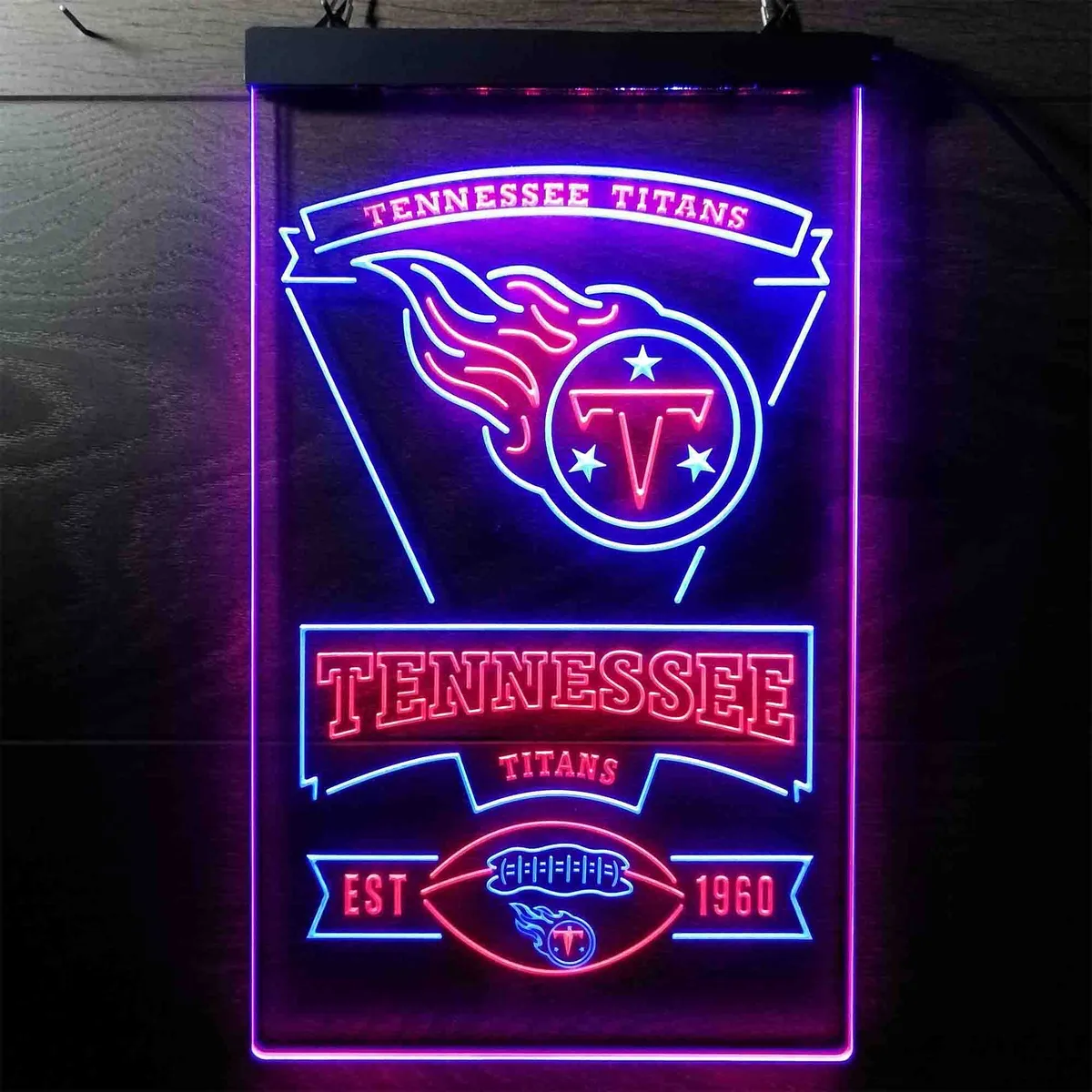 Tennessee Titans EST 1960 Neon-Like LED Sign
