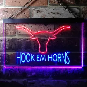 Texas Longhorns Hook Em Horns Neon-Like LED Sign
