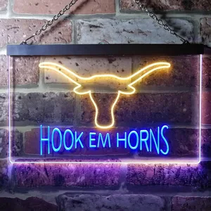 Texas Longhorns Hook Em Horns Neon-Like LED Sign