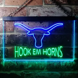 Texas Longhorns Hook Em Horns Neon-Like LED Sign