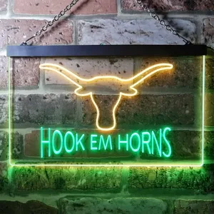 Texas Longhorns Hook Em Horns Neon-Like LED Sign