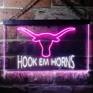 Texas Longhorns Hook Em Horns Neon-Like LED Sign