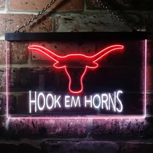 Texas Longhorns Hook Em Horns Neon-Like LED Sign