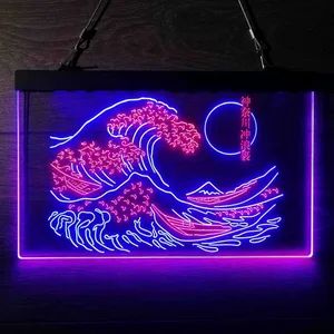 The Great Wave Off Kanagawa Neon-Like LED Sign