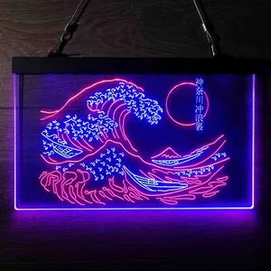 The Great Wave Off Kanagawa Neon-Like LED Sign