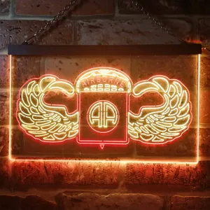 US Army 82nd Airborne Division Wings Neon-Like LED Sign