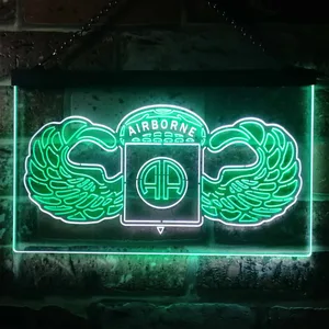 US Army 82nd Airborne Division Wings Neon-Like LED Sign